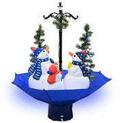 Albero di Natale | Decorazioni natalizie con Nevicata e Base ad Ombrello Blu 75 cm PVC