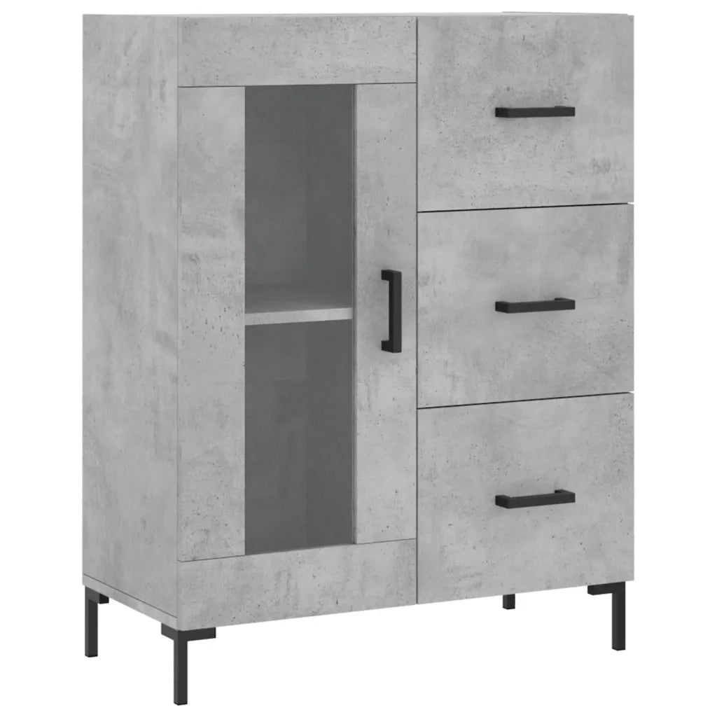 Credenza-Buffet-Armadio da cucina Grigio Cemento 69,5x34x180 cm in Legno Multistrato 215992