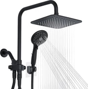 Douchekop con Manicotto Regolabile da 20 cm con 6 Funzionalità - Set di Doccia di Lusso con Manicotto Regolabile