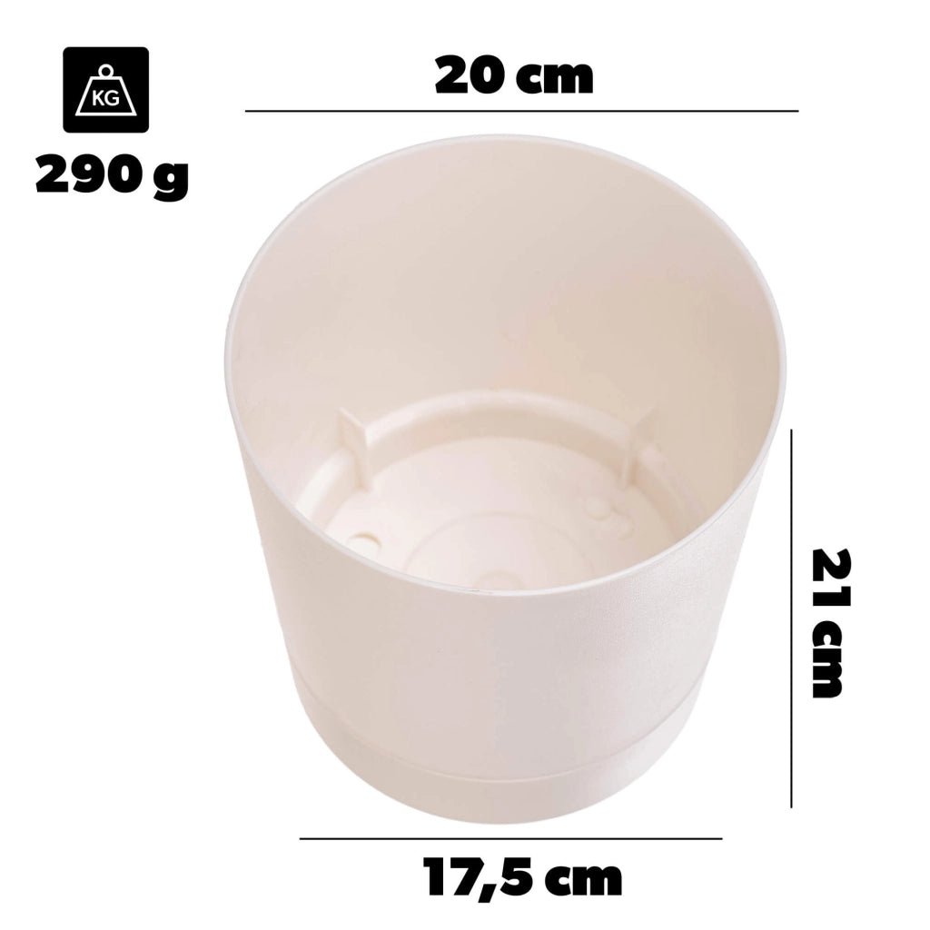 Vaso da fiori KADAX con supporto, rotondo, in plastica, 20 cm