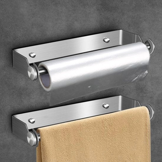 Sostegno da Parete per Tovaglioli di Carta in Acciaio Inossidabile per Cucina e Bagno, Senza Foratura, Sostegno per Tovaglioli con Montaggio da Parete