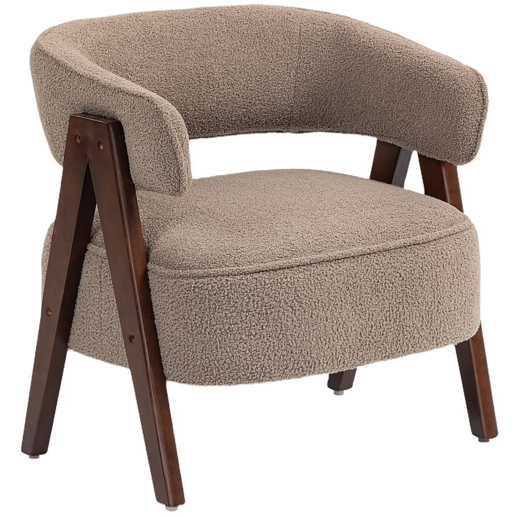 Poltrona in tessuto bouclette ¨C zephmum ¨C 70x64x71 cm, marrone