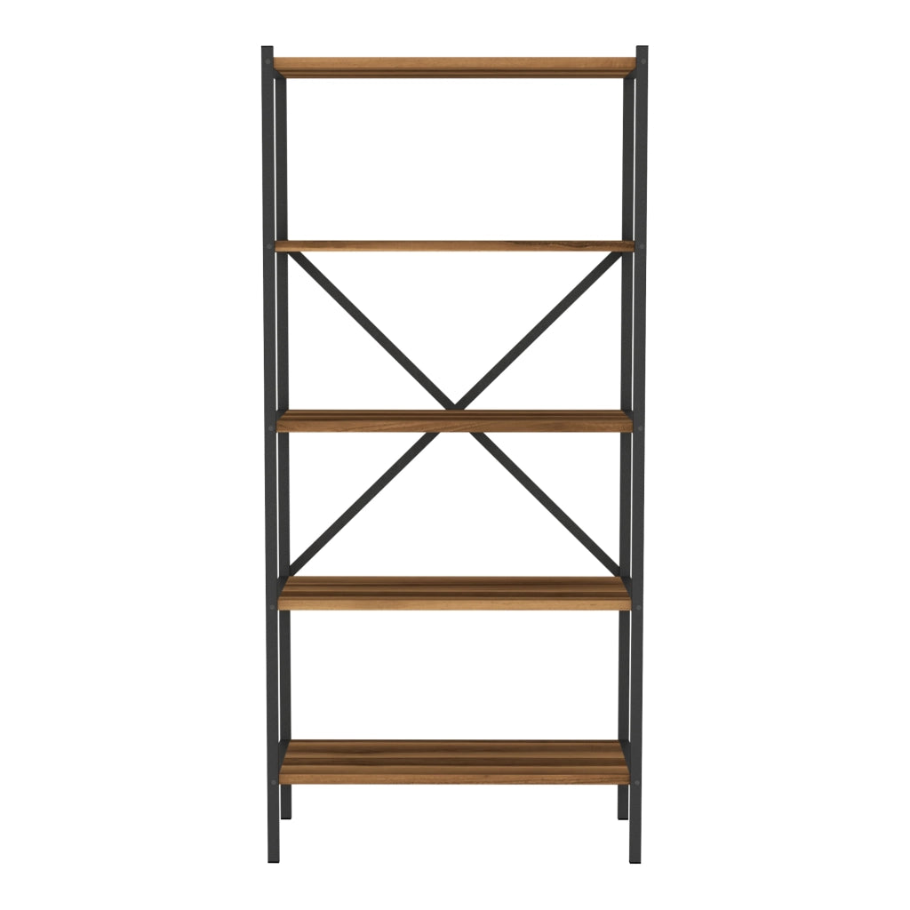 Scaffale da Terra 'Tomelilla' Mobile da Stoccaggio a 5 Ripiani - Effetto Noce [en.casa]