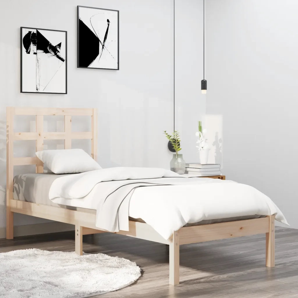 Giroletto-Struttura Letto in Legno Massello 90x190 cm Single 114086