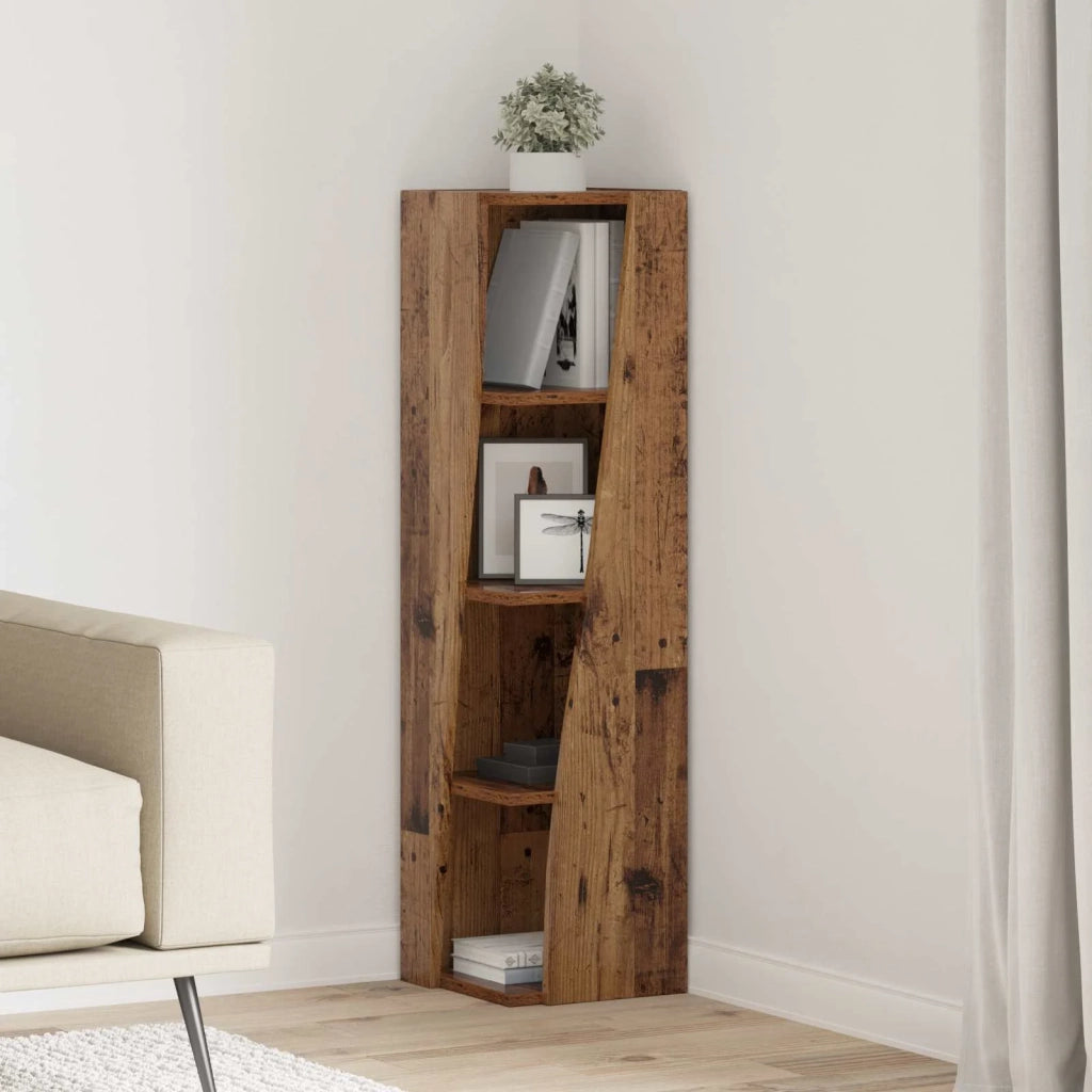 Mobile angolare Legno vecchio 27,5x27x102cm Legno multistrato 889853