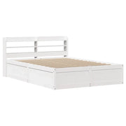 Letto matrimoniale | Letto per adulti | Giroletto con Testiera Bianco 135x190 cm Legno Massello di Pino