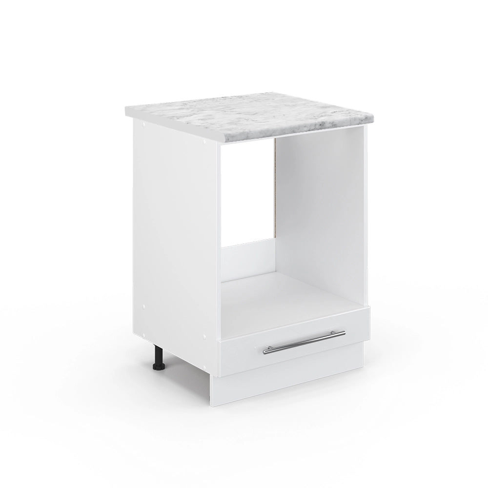 Mobile per forno da incasso Fame-Line Bianco lucido/Bianco 60 cm, PL Marmo Vicco