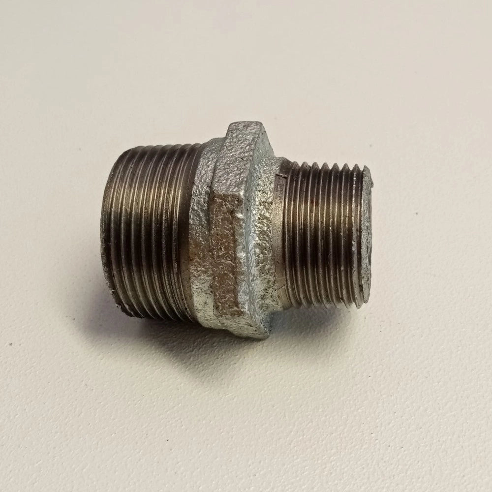 Raccordo mm da 1''x 3/4'' niples nipplo doppia vite ridotta di ghisa zincata malleabile