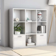 Libreria Bianco Lucido 98x30x98 cm in Legno Multistrato 801122