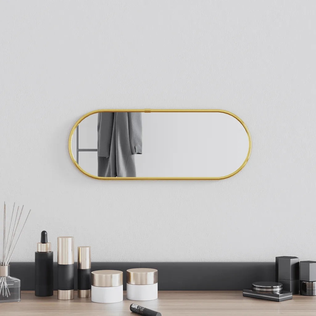 Specchio da Parete Dorato 40x15 cm Ovale 348195
