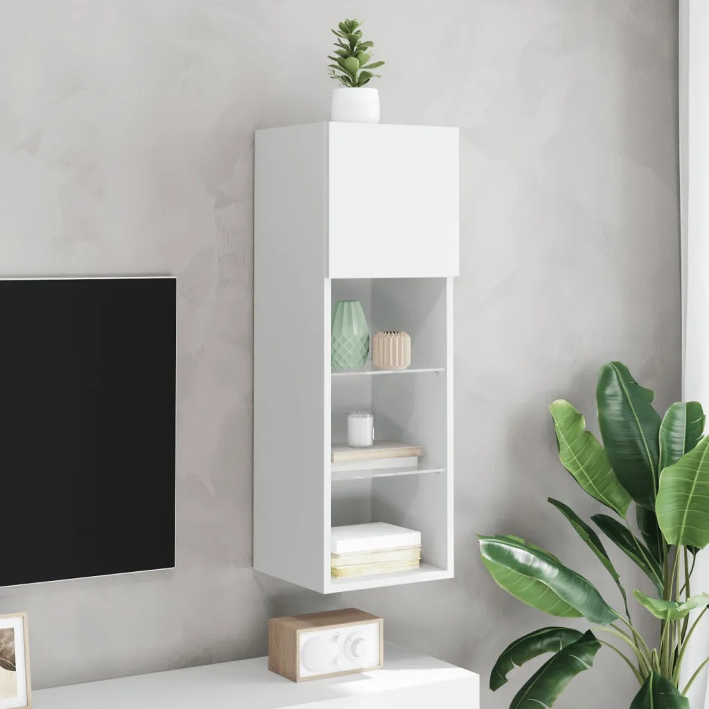 Mobile TV con Luci LED Bianco 30,5x30x90 cm 837001