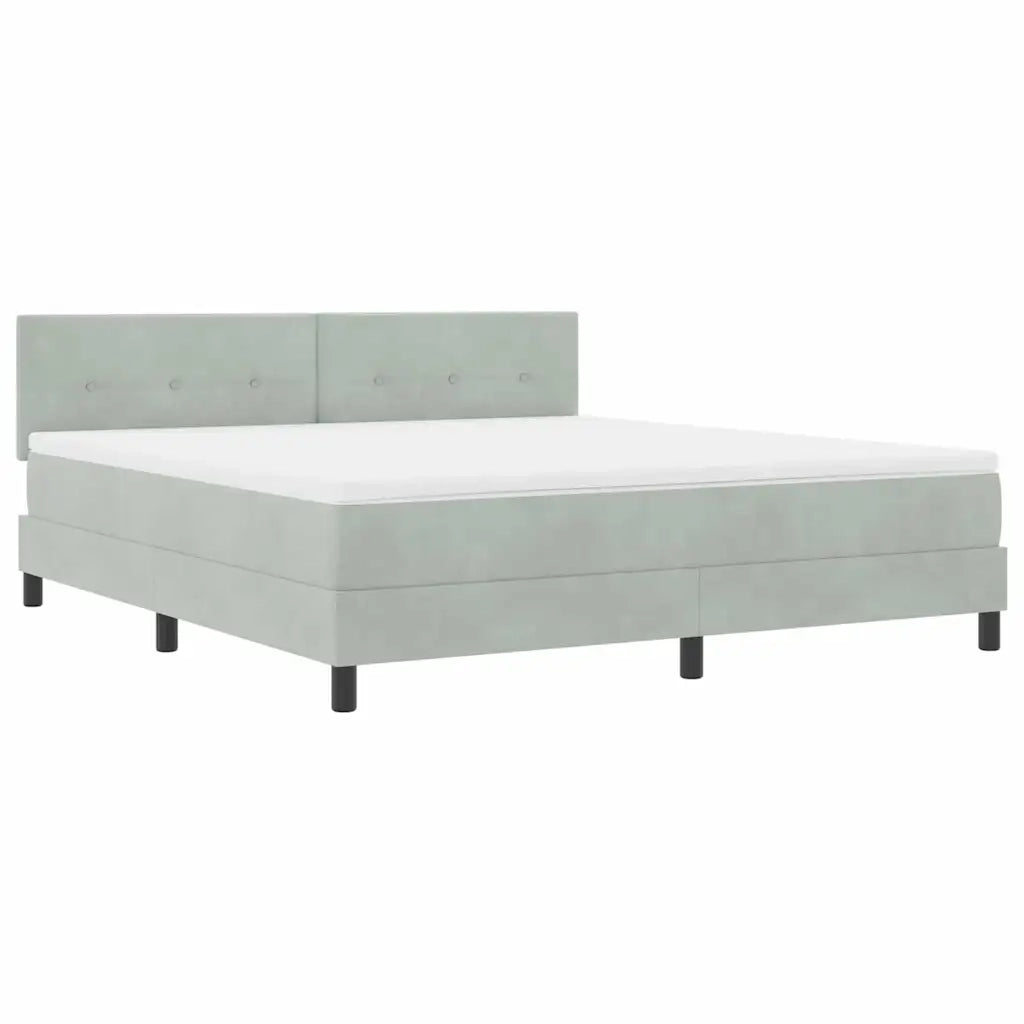 Letto a molle con materasso Grigio chiaro 180 x 200 cm Velluto 3339188