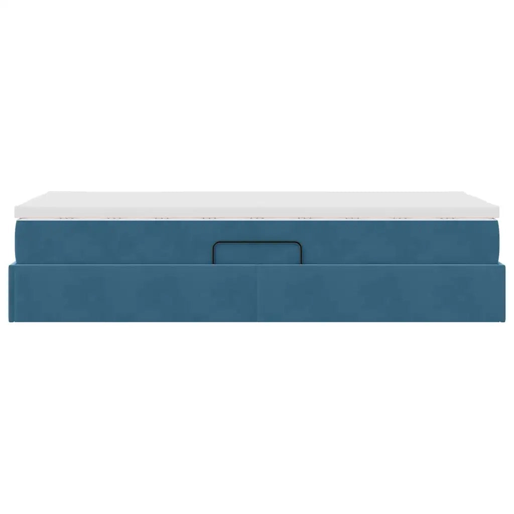 Letto con contenitore e materasso Blu Scuro 100 x 200 cm