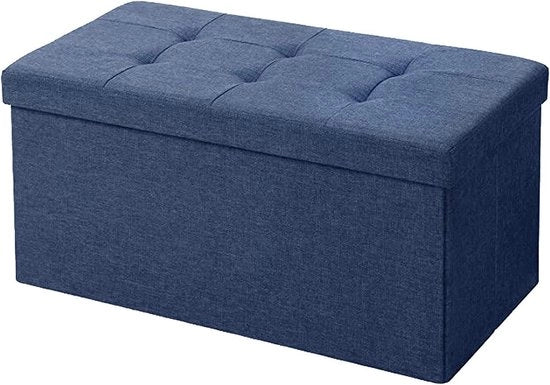 Scatole di stoccaggio in tessuto pieghevole per piedi, colore blu marino, dimensioni 76 x 38 x 38 cm