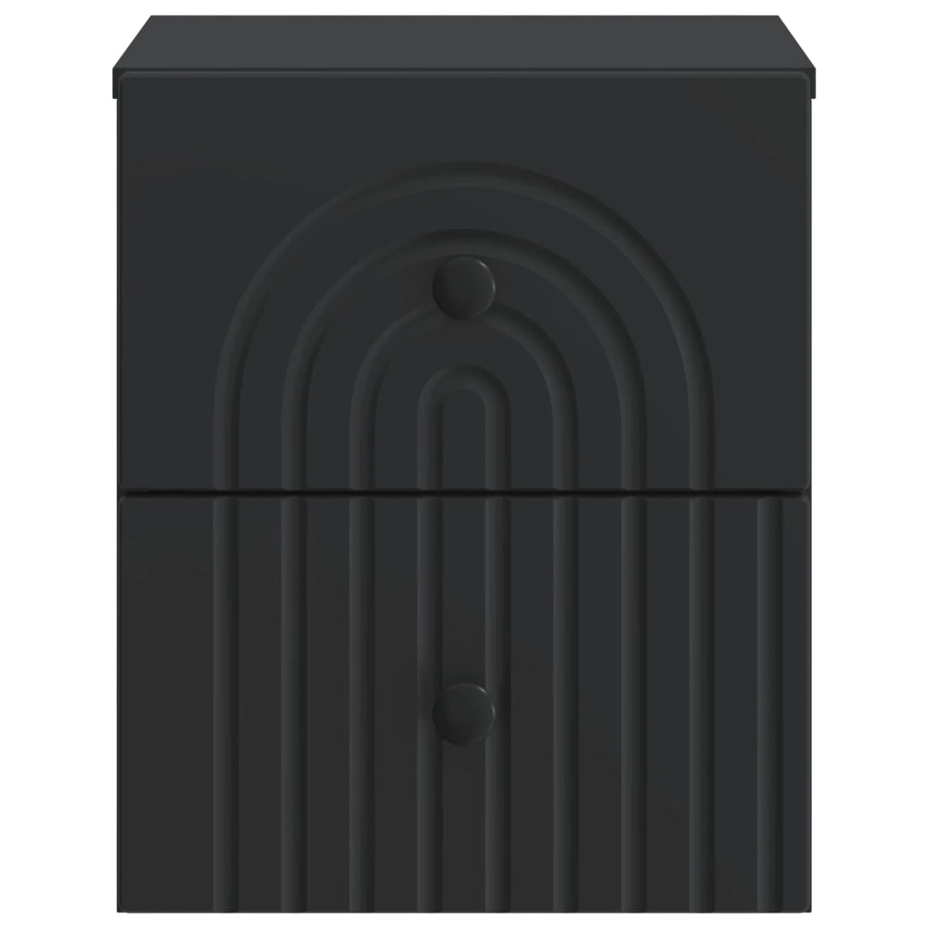 Mobiletto da notte a muro 2 pcs Nero 33 x 34,5 x 40 cm 898128