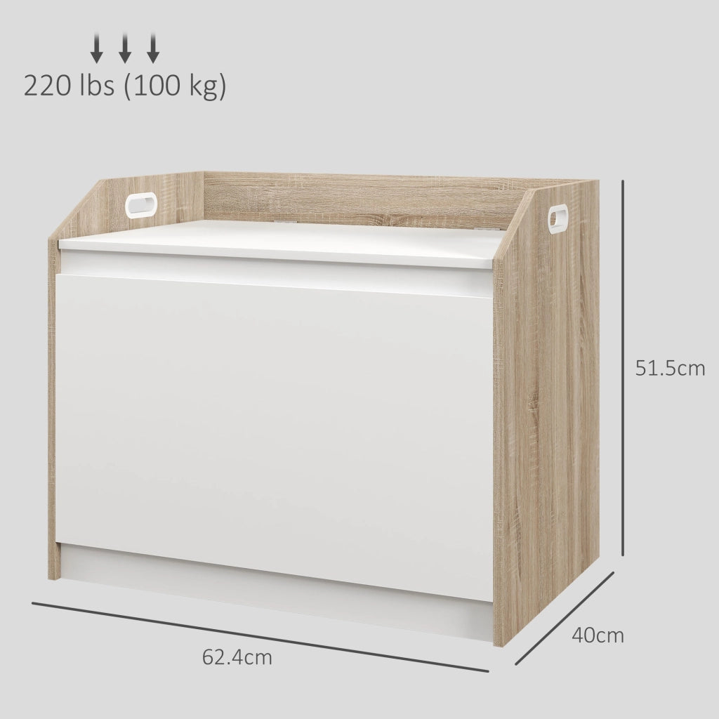 Cassettiera Moderna in Legno con Schienale e Vano Contenitore ¨C zephmum ¨C 62.4x40x51.5cm, Bianco