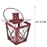 Set 4 Lanterne Quadrata in Metallo H 15 cm