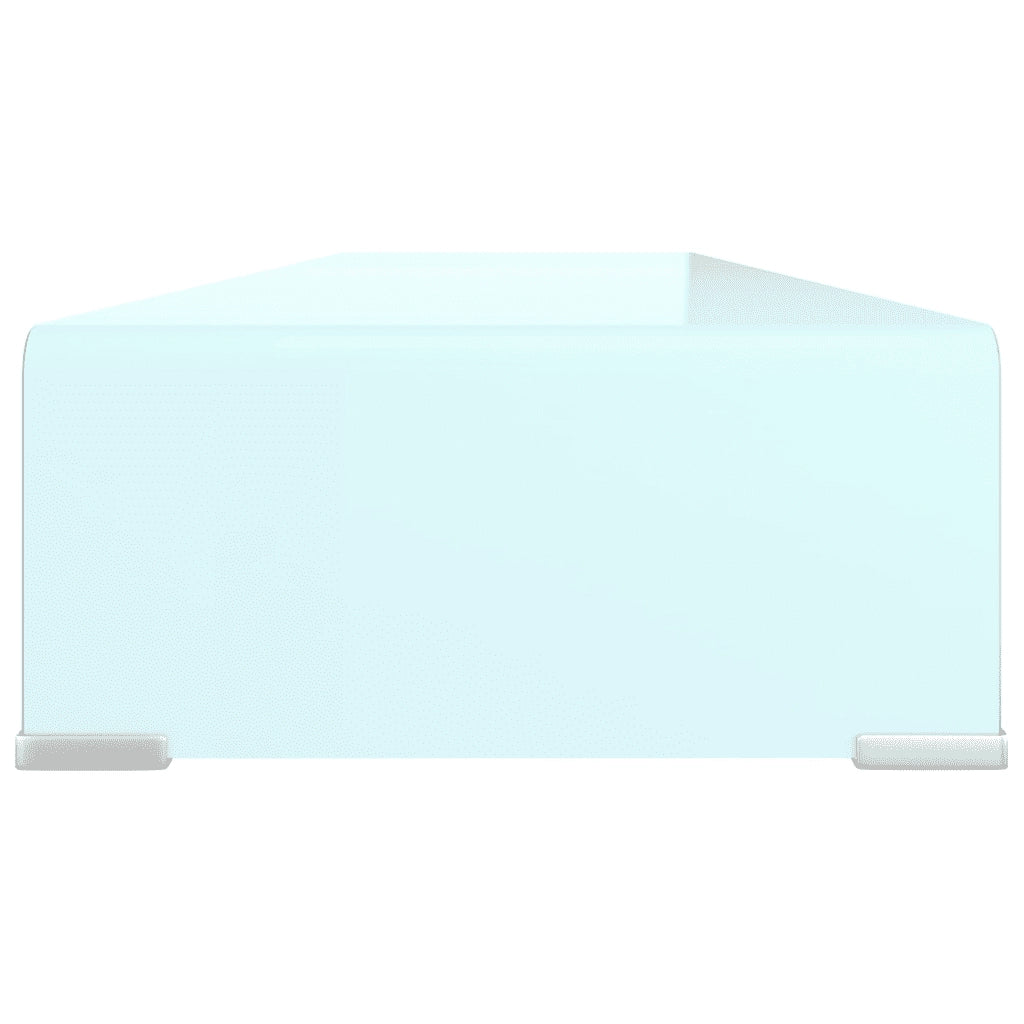 Mobile/Rialzo Porta TV in Vetro Bianco 110x30x13 cm cod mxl 33849