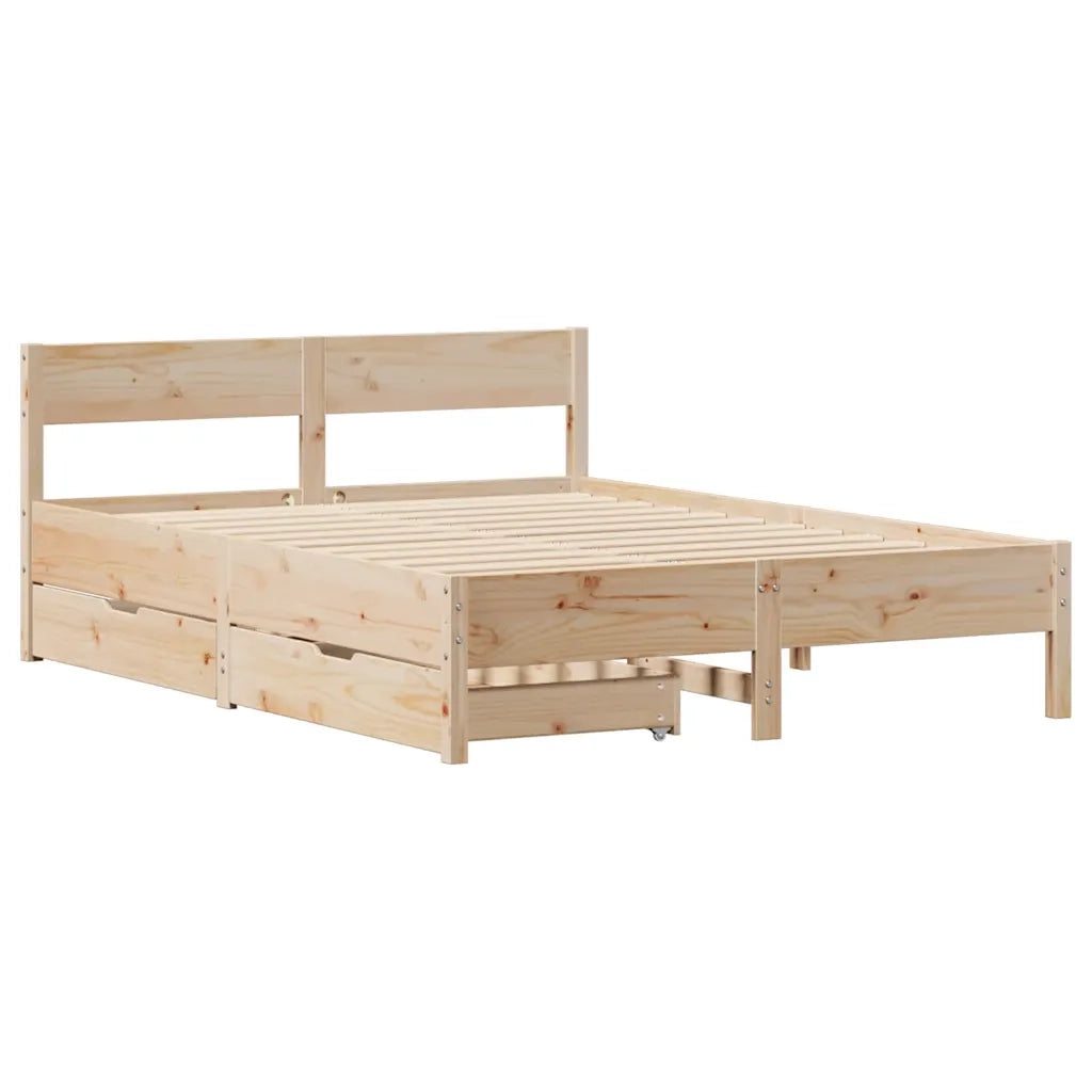 Letto senza Materasso 150x200 cm in Legno Massello di Pino