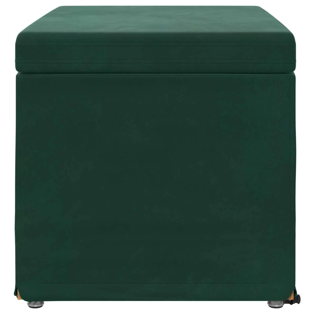 Pouf Verde Scuro 61 x 41 x 40 cm Velluto e Legno Ingegnerizzato 876767