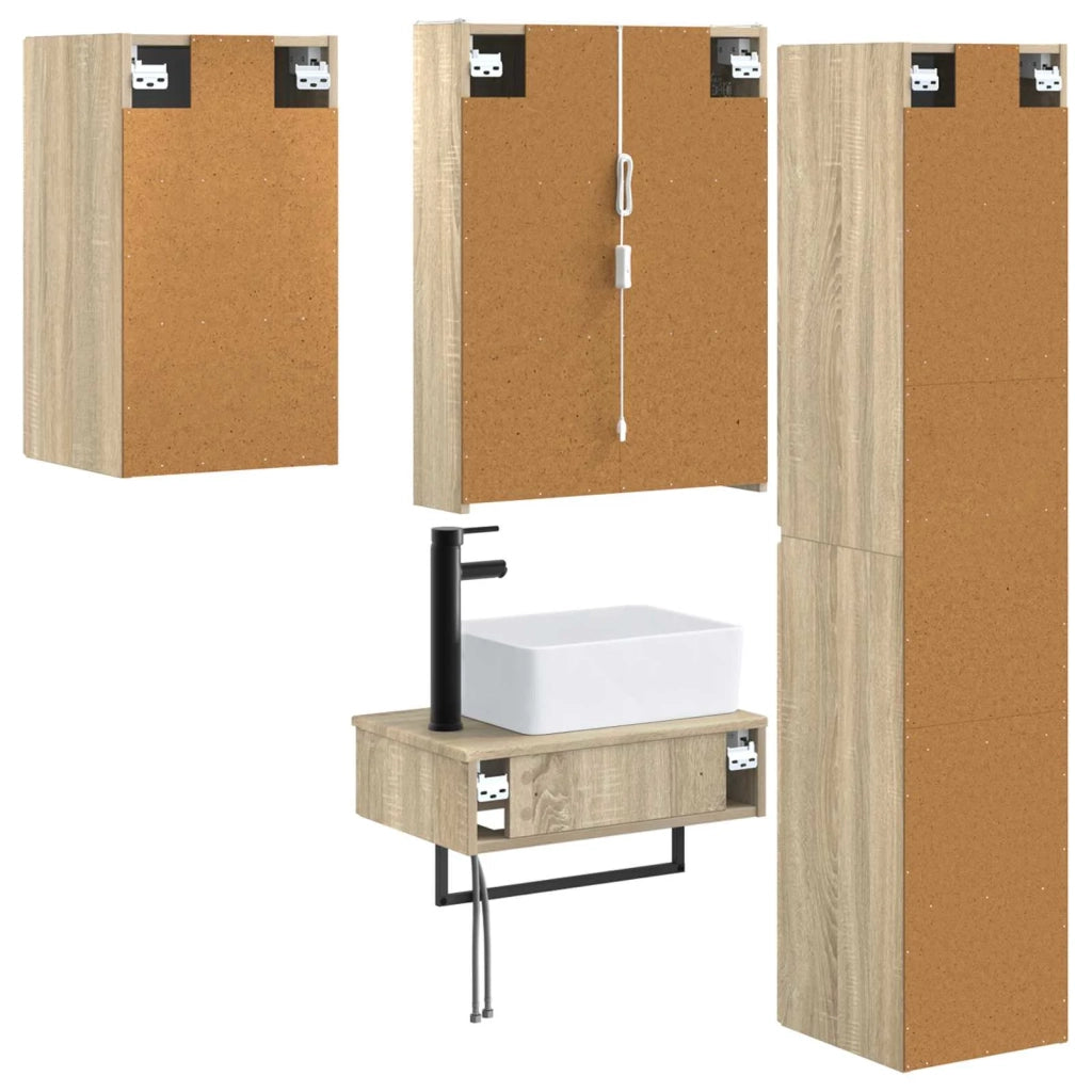 Set di mobili per il bagno 5 pcs Rovere Sonoma 3407281