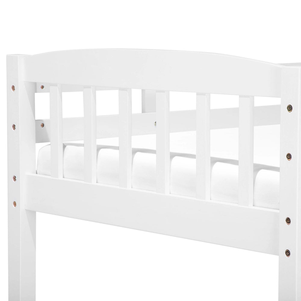 Letto a castello letto doppio con cassetti portaoggetti in legno di pino bianco singola 90 x 200 per bambini cameretta