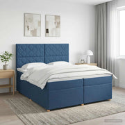 Letto box spring con materasso Blu 200 x 200 cm Tessuto 3453976