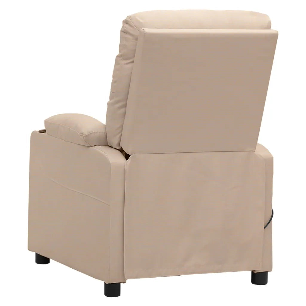 Poltrona | Sedia Relax Elettrica Reclinabile Crema in Tessuto