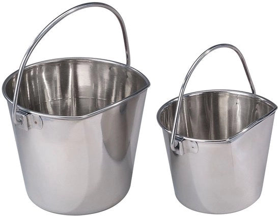 Emme di acciaio inossidabile per animali, 0,5 l, robusto, bordi piatti, ideale per l'acquisto d'acqua nei recinti canini