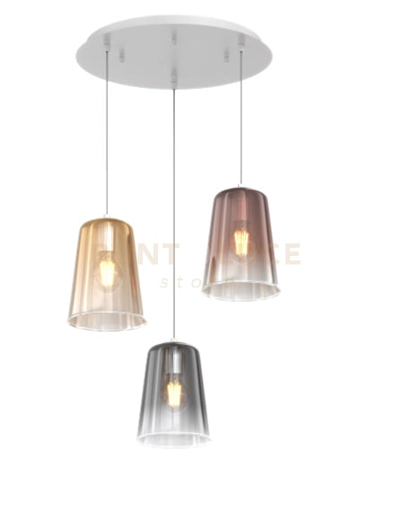 SOSPENSIONE BIANCO TONDA 3 LUCI (1 AM+1 RA+1 CR) 1164BI-S3 T-MC