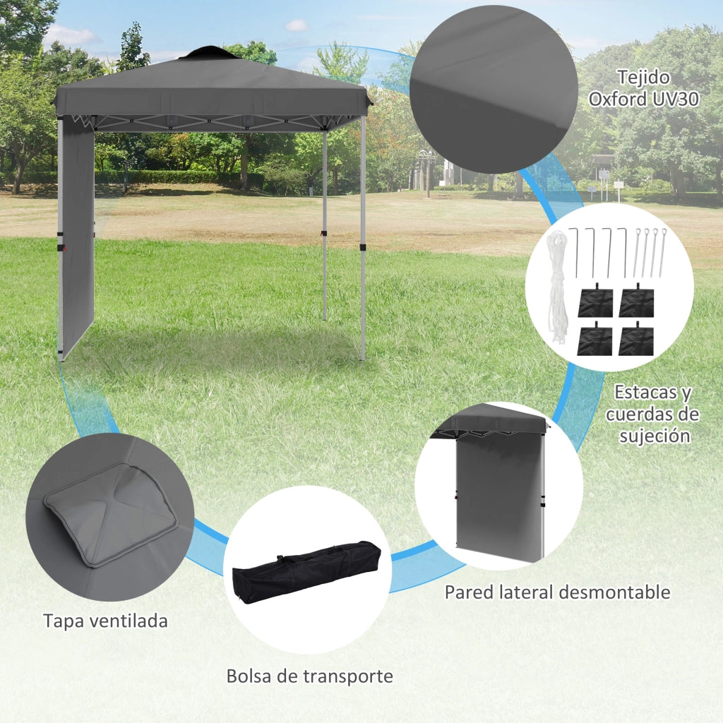Tenda da giardino pieghevole ¨C zephmum ¨C grigio scuro 250x250x220 cm