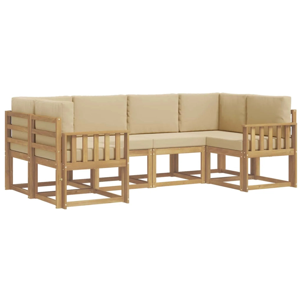 Set di divani da esterno con cuscino 6 pcs Bianco e Beige 3388117
