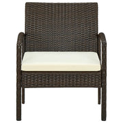 Sedia da Giardino | Sedie da Esterno con Cuscino in Polyrattan Marrone
