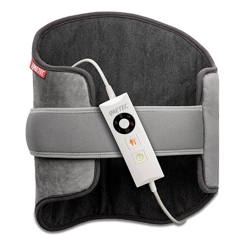 Imetec intellisense lumbar, termoforo, cuscino termico per zona lombare con fascia elastica, rapido riscaldamento, tessuto anallergico, 5 temperature, electro block di sicurezza, lavabile, 61x38 cm - 16963