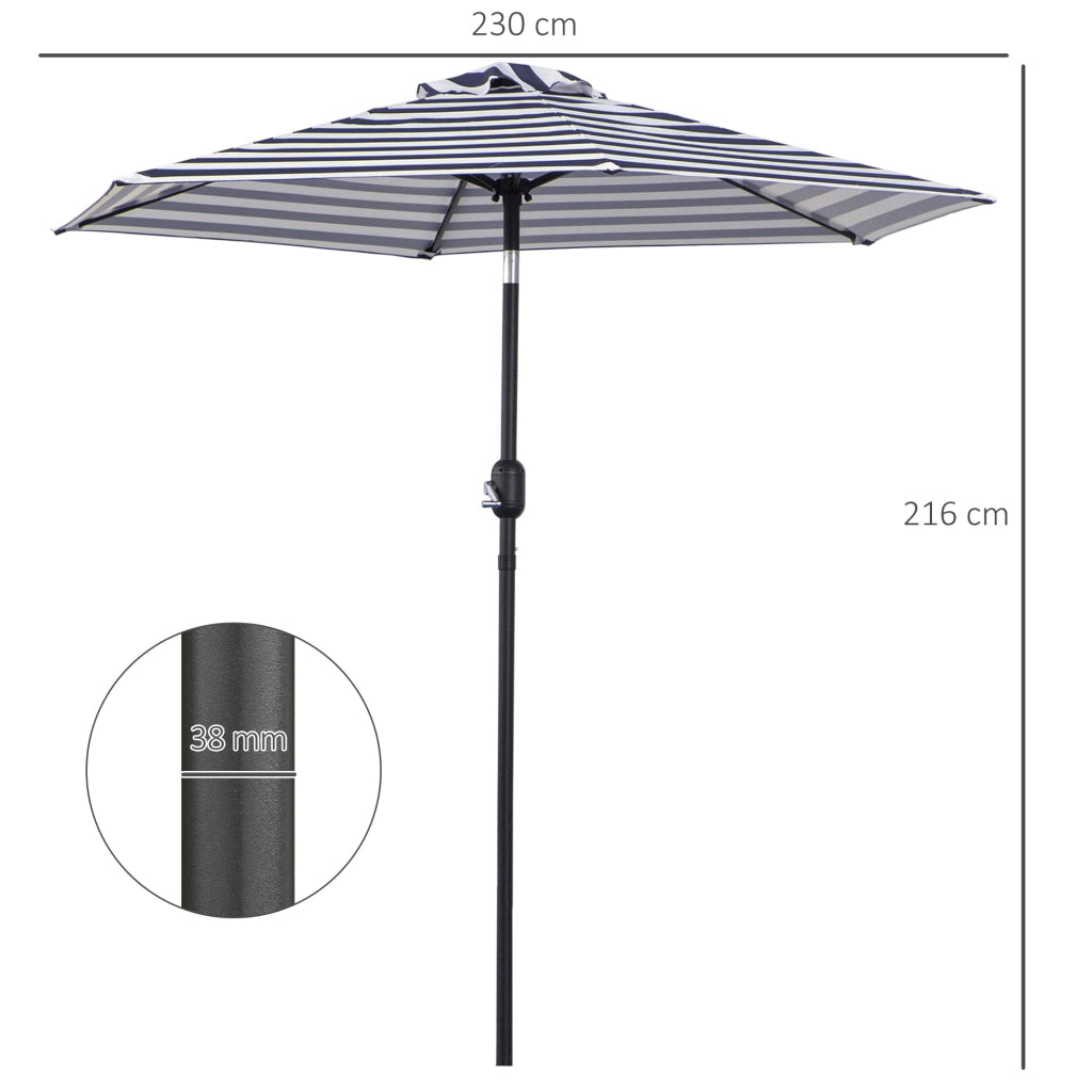 Ombrellone da giardino ¨C zephmum ¨C blu, acciaio ?230x216 cm