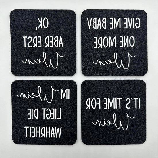Set di sottopiedini - sottopiedini per vetrini - 6 pezzi - grigio scuro - veltro