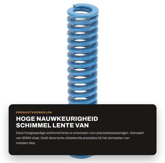 Molla di Acciaio 65MN - Alta Precisione - 25mm - Compressione - Compressione Resistente - Blu - Resistente ai Colpi - Duraturo - Rapporto di Compressione
