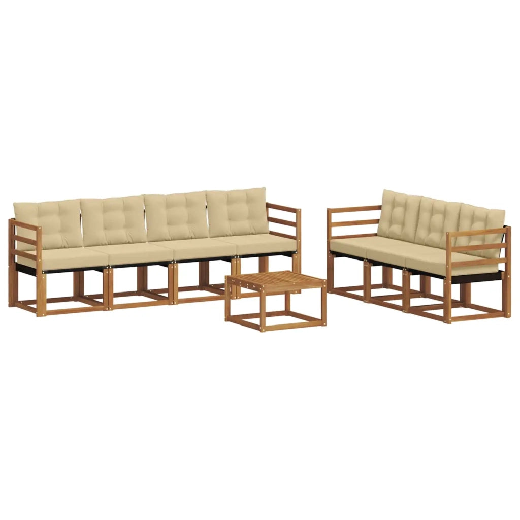 Set di divani da esterno con cuscino 8 pcs Naturale e Beige 3368464