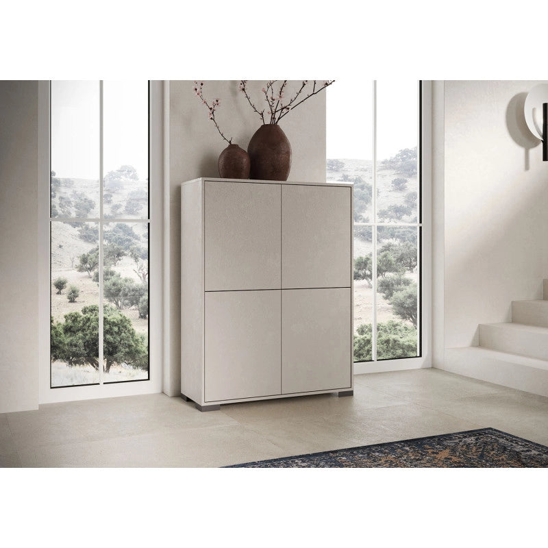Credenza alta moderna 4 ante 90x35x120 cm Lumina - Cashmere