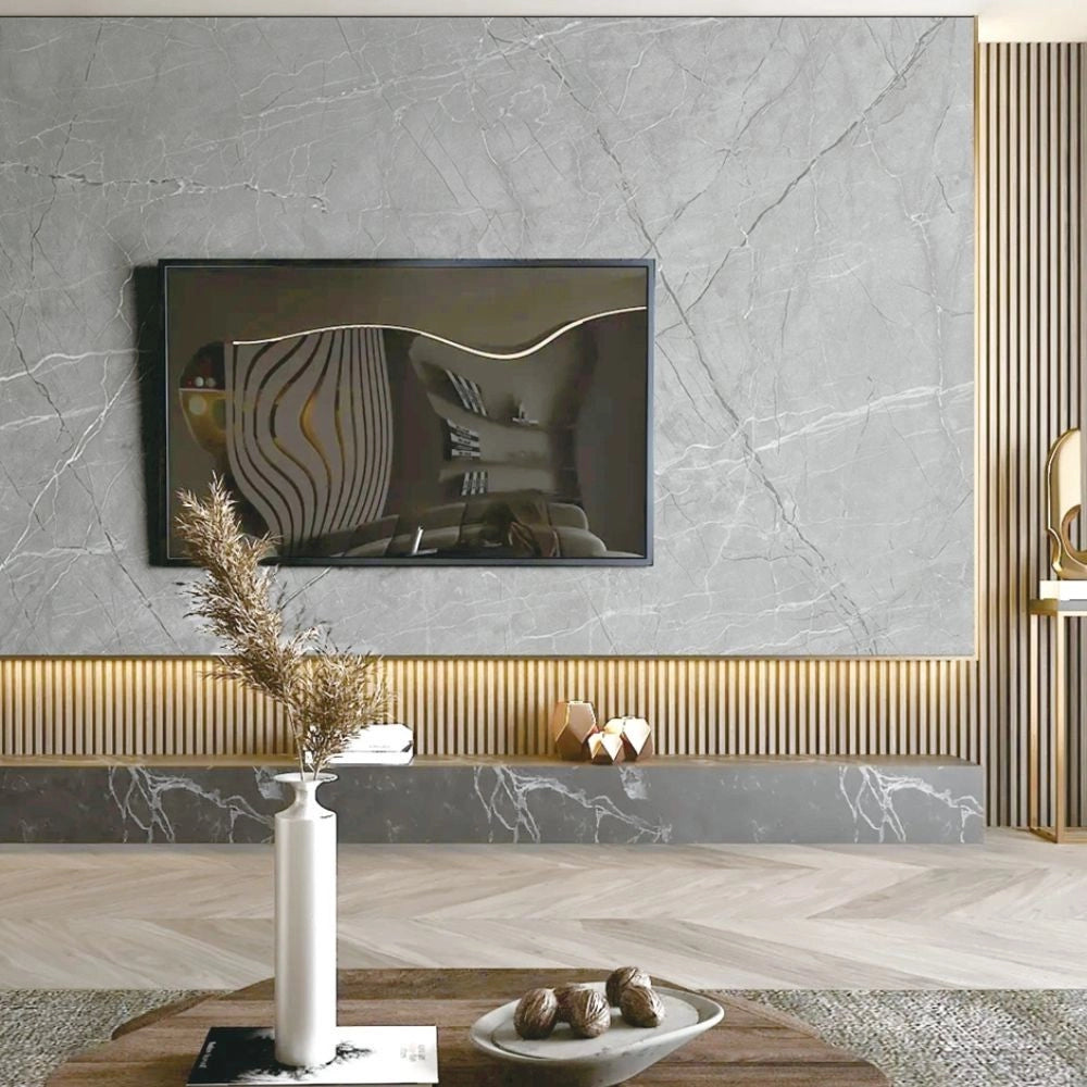 Pannello decorativo effetto marmo grigio opaco 122x300 PANGH30 – Design per ogni spazio