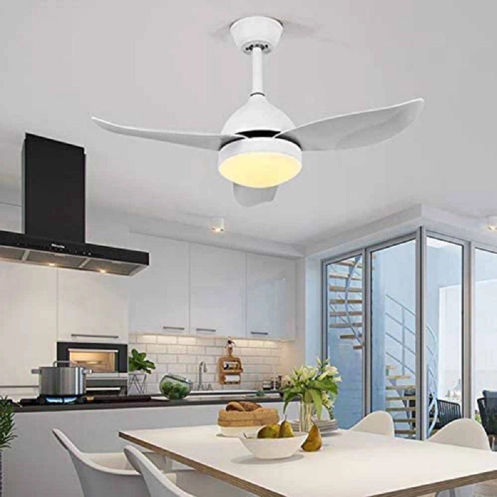 Trade Shop - Lampadario Ventilatore Soffitto Plafoniera Moderna Led 3 Pale Dimmerabile 60001 -