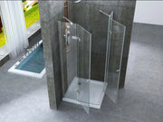 Box Doccia H195 Doppia Anta Battente Cristallo 8mm Trasparente - Taurus - 80x80