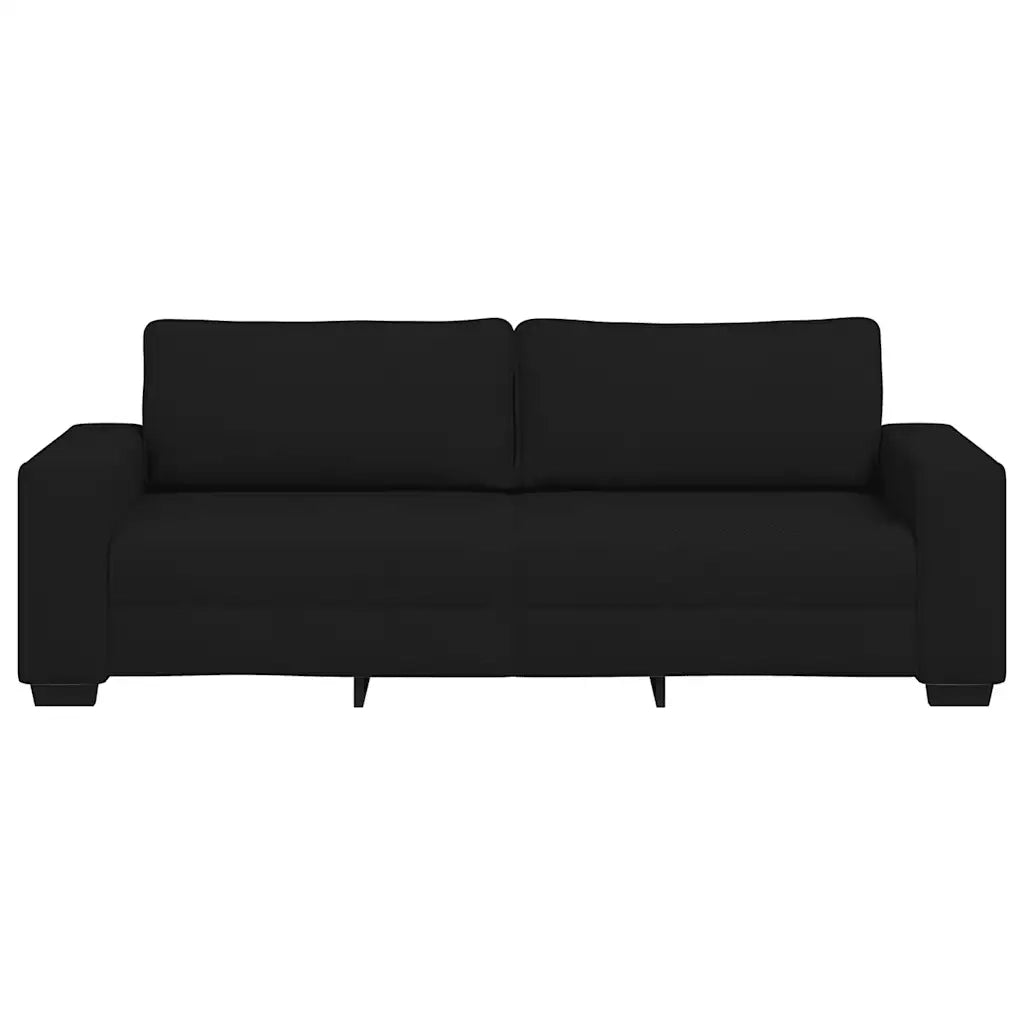 Divano a 3 Posti Nero 220x77x82 cm in Tessuto 4105178