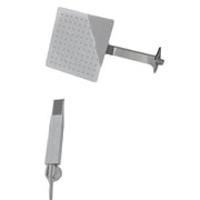 Kit Doccia con Braccio Doccia Soffione Quadrato Doccetta e Supporto