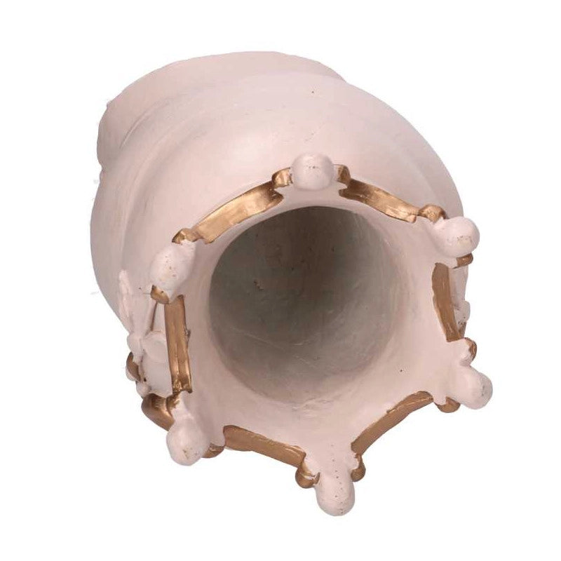 Portavaso resina busto re oro cm 14x14,5h26