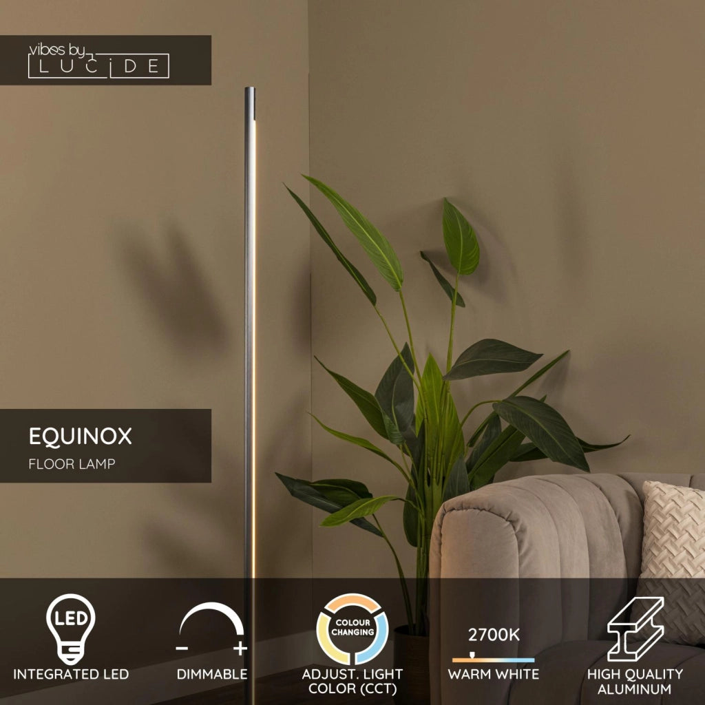 Lampada da terra EQUINOX LED 26W argento Lucide