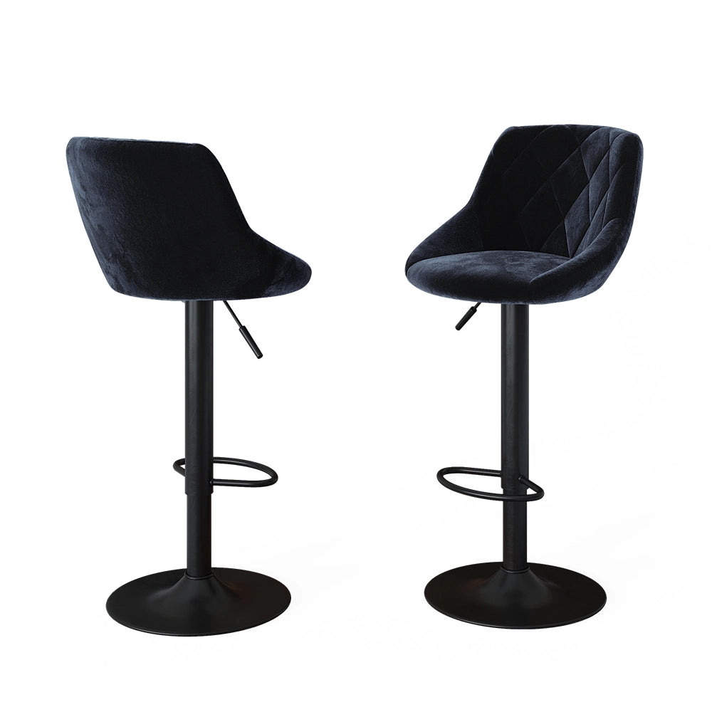 Set di 2 sgabelli da bar Sena Nero 47.5 x 84 cm Vicco