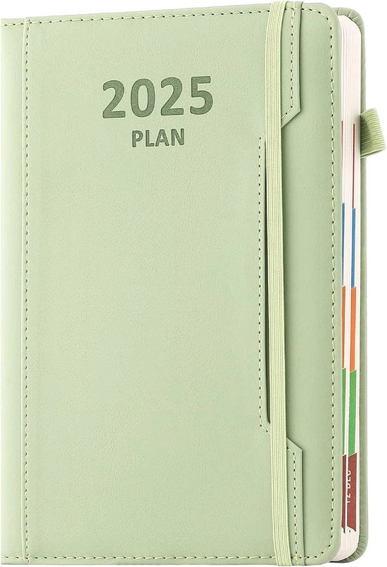 Diario accademico 2025 - Planner A5 - Verde - Copertina rigida