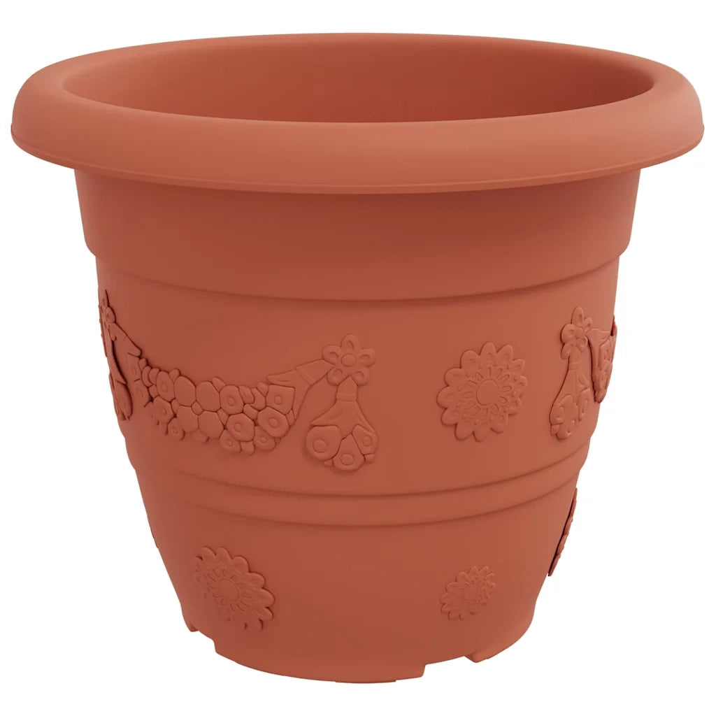 Vaso Rotondo per Fiori 24 pcs Rosso Mattone Ø 39 x 32 cm
