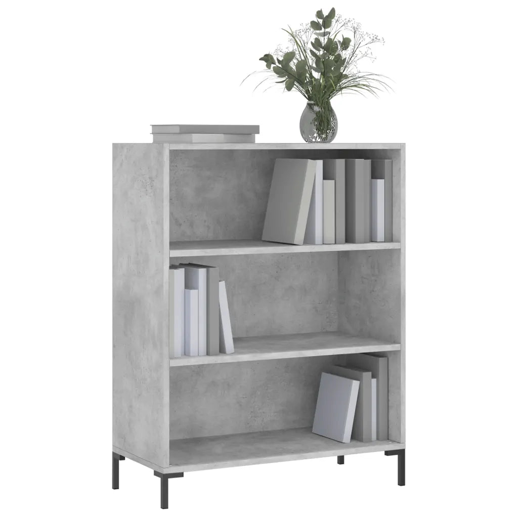 Libreria Grigio Cemento 69,5x32,5x90 cm in Legno Multistrato 828368